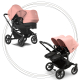 Súrodenecký kočík BUGABOO Donkey 5 Duo Podvozok Black , set textílií Midnight Black striešky