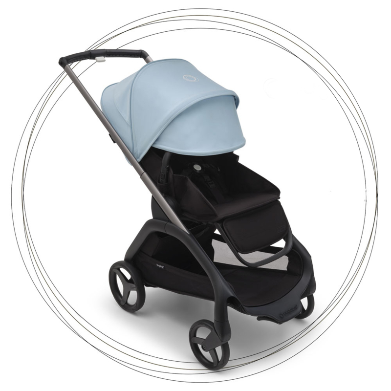 Bugaboo Dragonfly športový kočík GRAPHITE/MIDNIGHT BLACK strieška SKYLINE BLUE