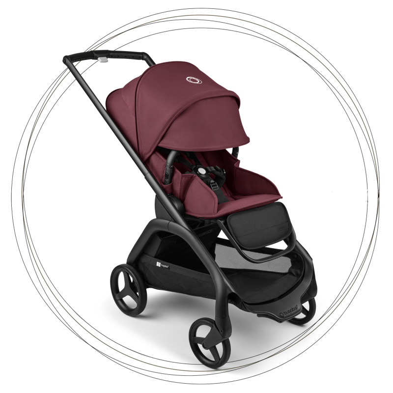 Bugaboo Dragonfly športový kočík BLACK/DARK CHERRY strieška DARK CHERRY