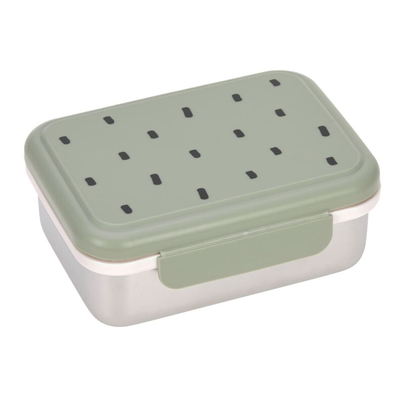 LÄSSIG Nerezový desiatový box Lunchbox Happy Prints light olive