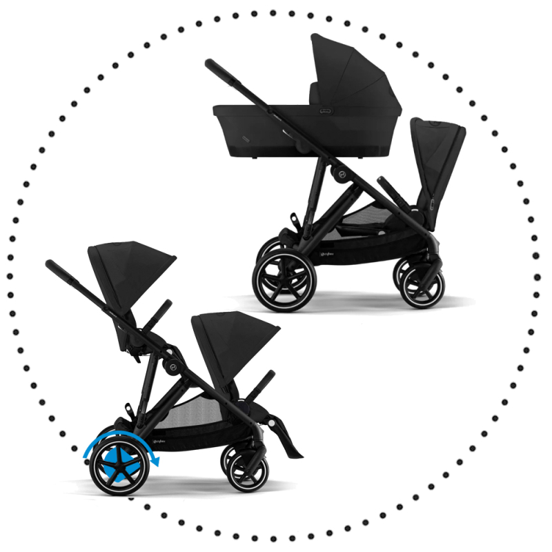 Súrodenecký kočík CYBEX e-Gazelle S - Moon black