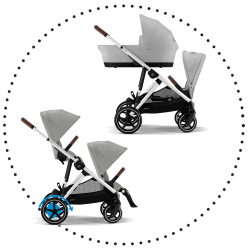 Súrodenecký kočík CYBEX e-Gazelle S - Stone grey