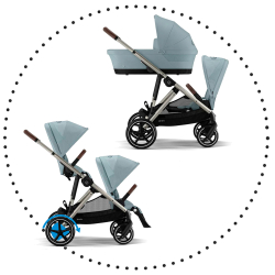 Súrodenecký kočík CYBEX e-Gazelle S - Stormy blue