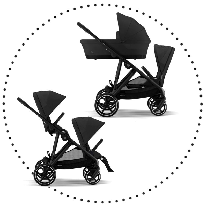 Súrodenecký kočík CYBEX Gazelle S - Moon black