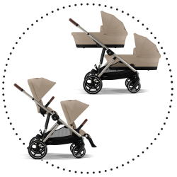 Súrodenecký kočík CYBEX Gazelle S - Almond Beige