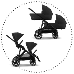 Súrodenecký kočík CYBEX Gazelle S - Moon black