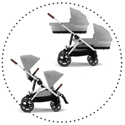 Súrodenecký kočík CYBEX Gazelle S - Stone grey