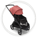 Bugaboo Dragonfly športový kočík BLACK/MIDNIGHT BLACK strieška SUNRISE RED